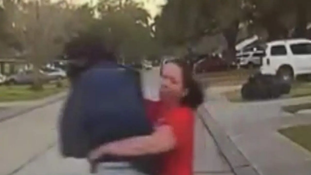 Mother absolutely wipes out ‘peeper’ with perfect tackle