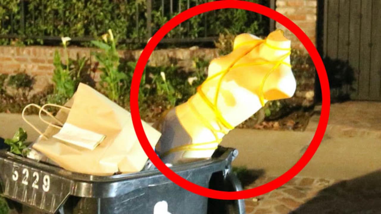 Bizarre bondage mannequin found outside house