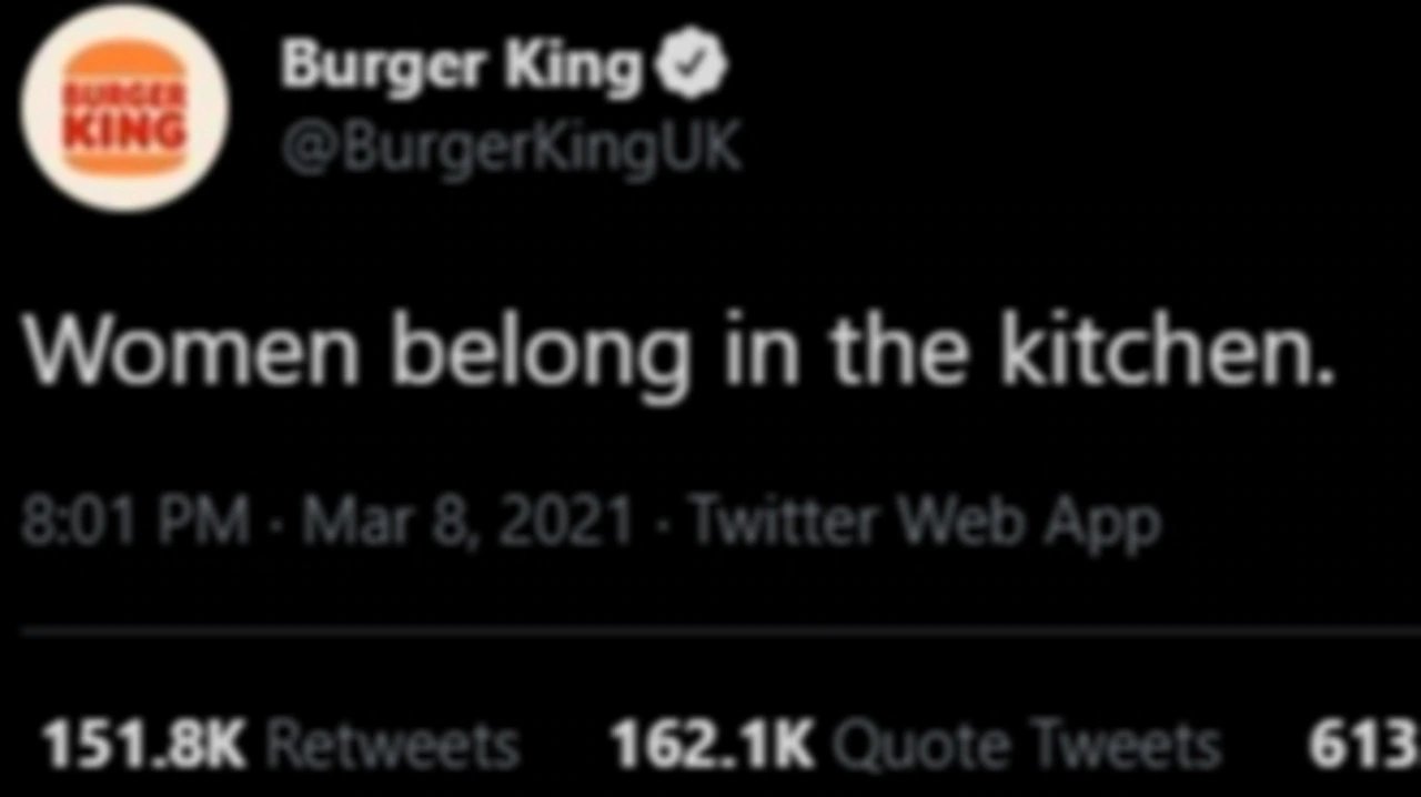 Burger King slammed over sexist tweet on International Women’s Day