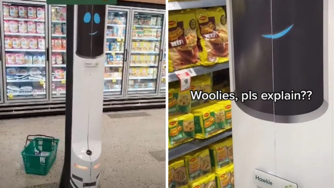 Woolworths shoppers baffled by ‘safety robot’ cleaning up spills in aisles