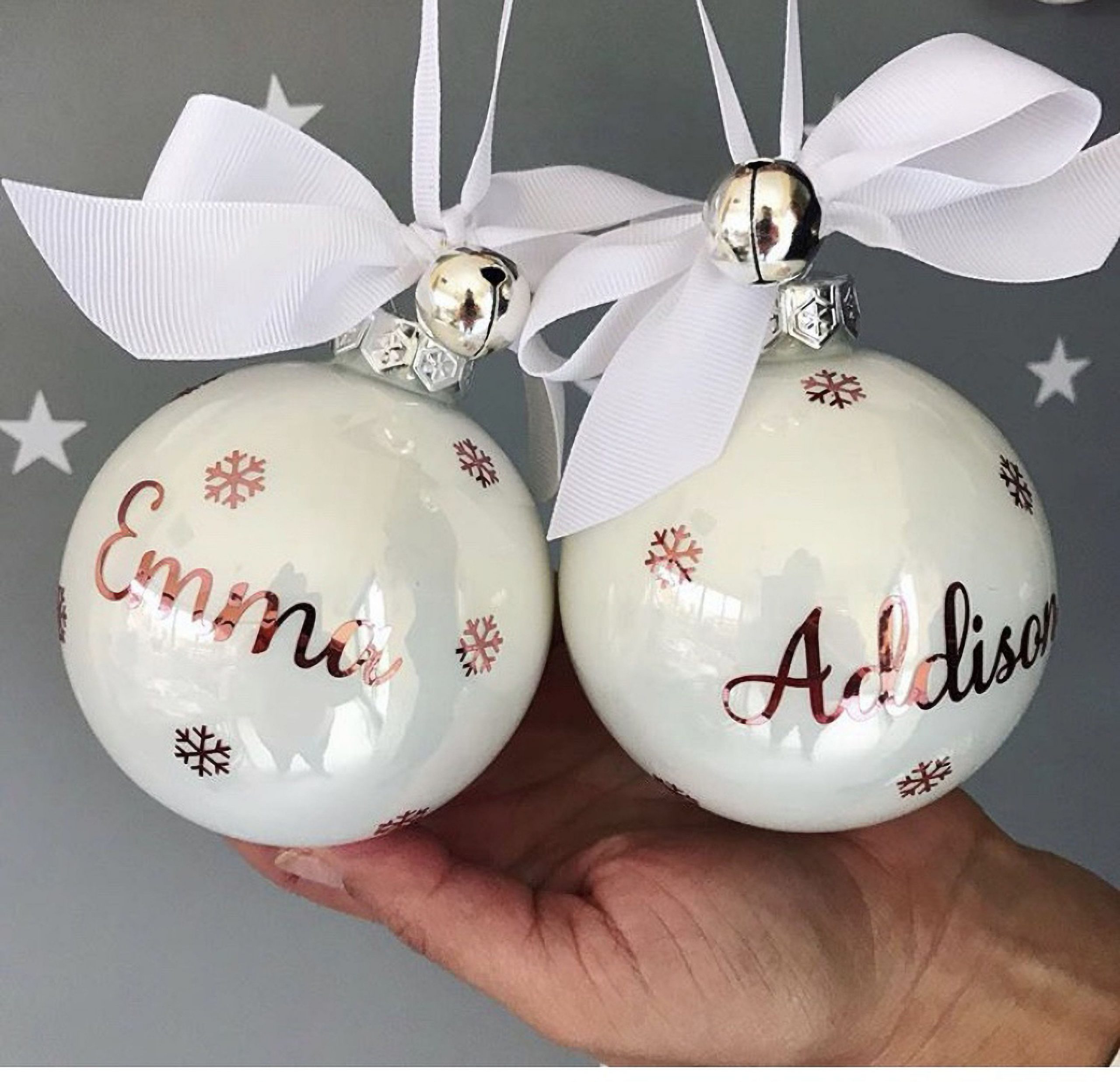 Personalised christmas baubles
