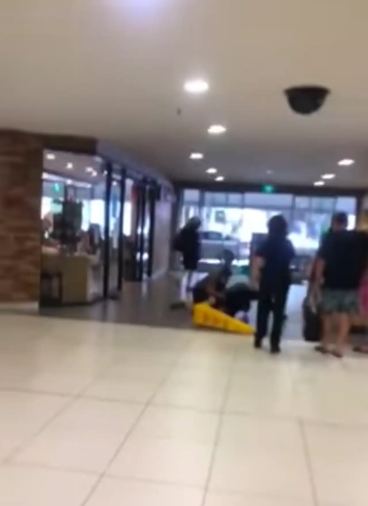 Guard allegedly punched over masks